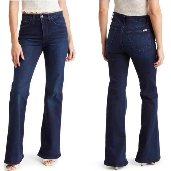 Joe's Jeans Denim - Joes Jeans Women Veles Dark Blue Flare Denim Stretch Whisker Sz 26